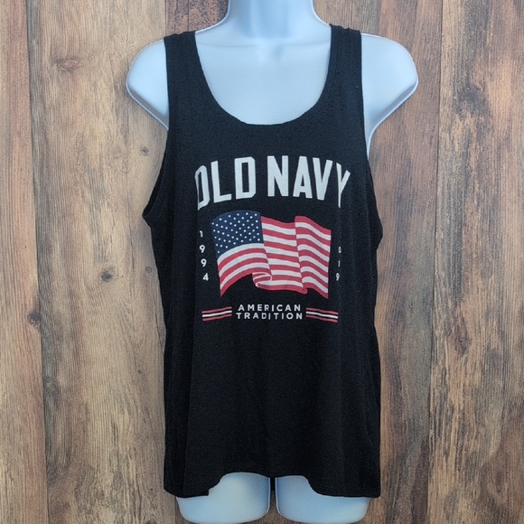 Old Navy Navy USA Tank Top with American Flag Design M - Picture 1 of 7